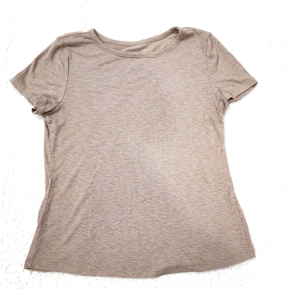 24/7 Maurices Beige Ribbed Shirt